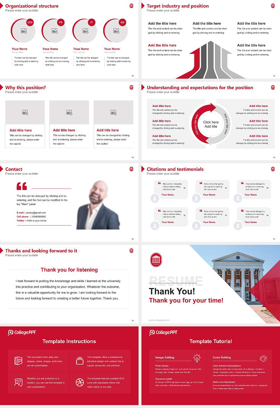 University of Mississippi Resume PPT Template16:9 ratio PPT effect preview image4