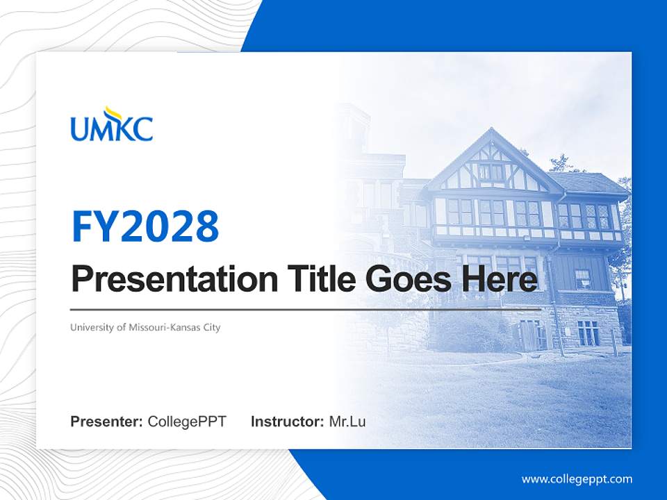 University of Missouri-Kansas City Academic Presentation/Research Findings Report PPT Template4:3 ratio PPT effect preview image5