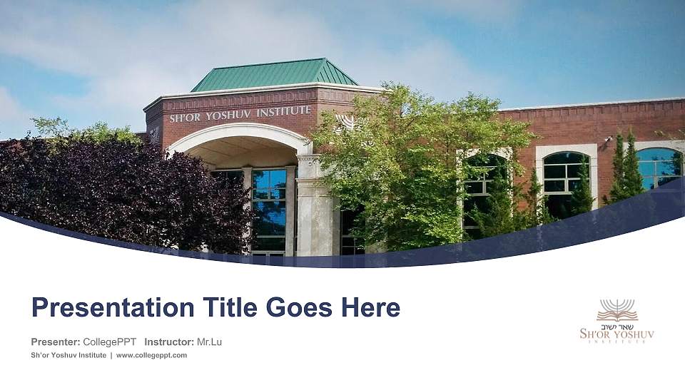 Sh’or Yoshuv Institute Course/Courseware Creation PPT Template16:9 ratio PPT effect preview image