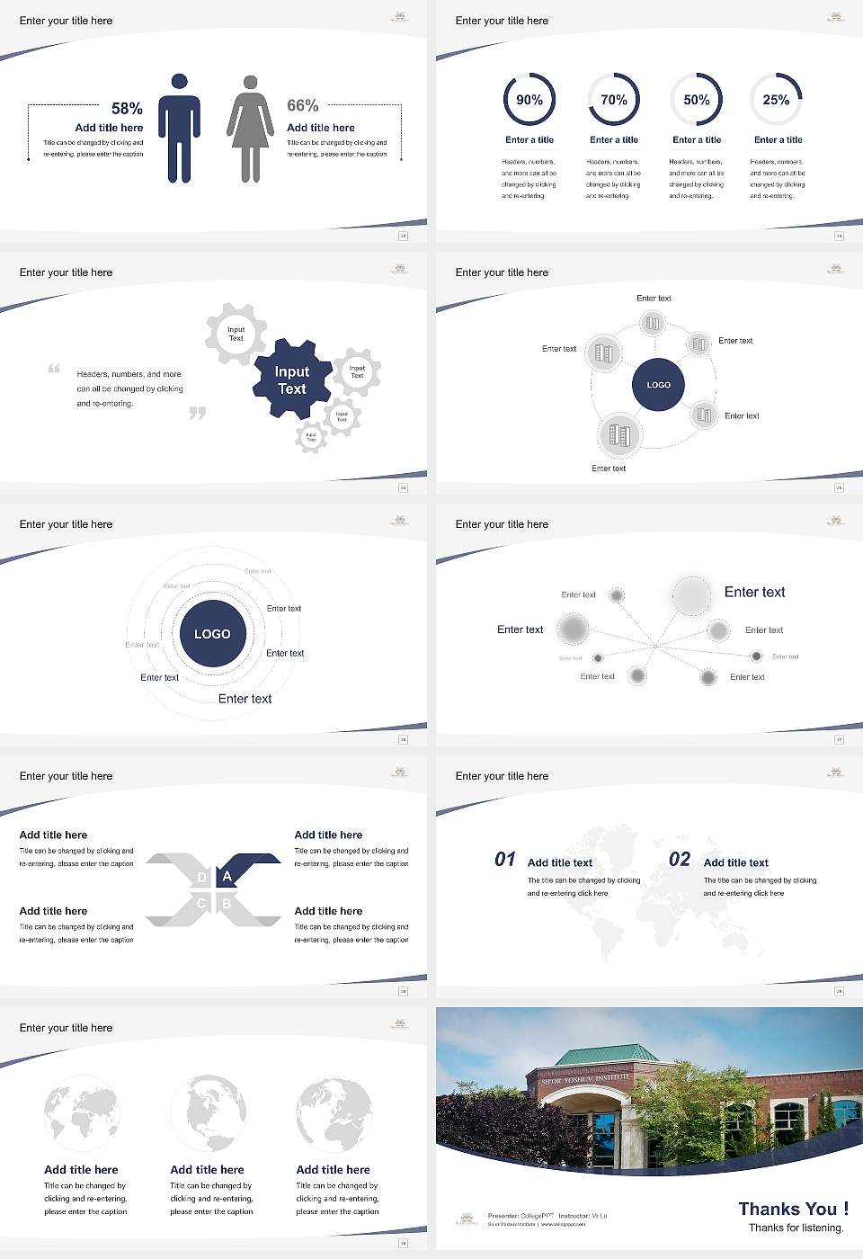 Sh’or Yoshuv Institute Course/Courseware Creation PPT Template16:9 ratio PPT effect preview image4