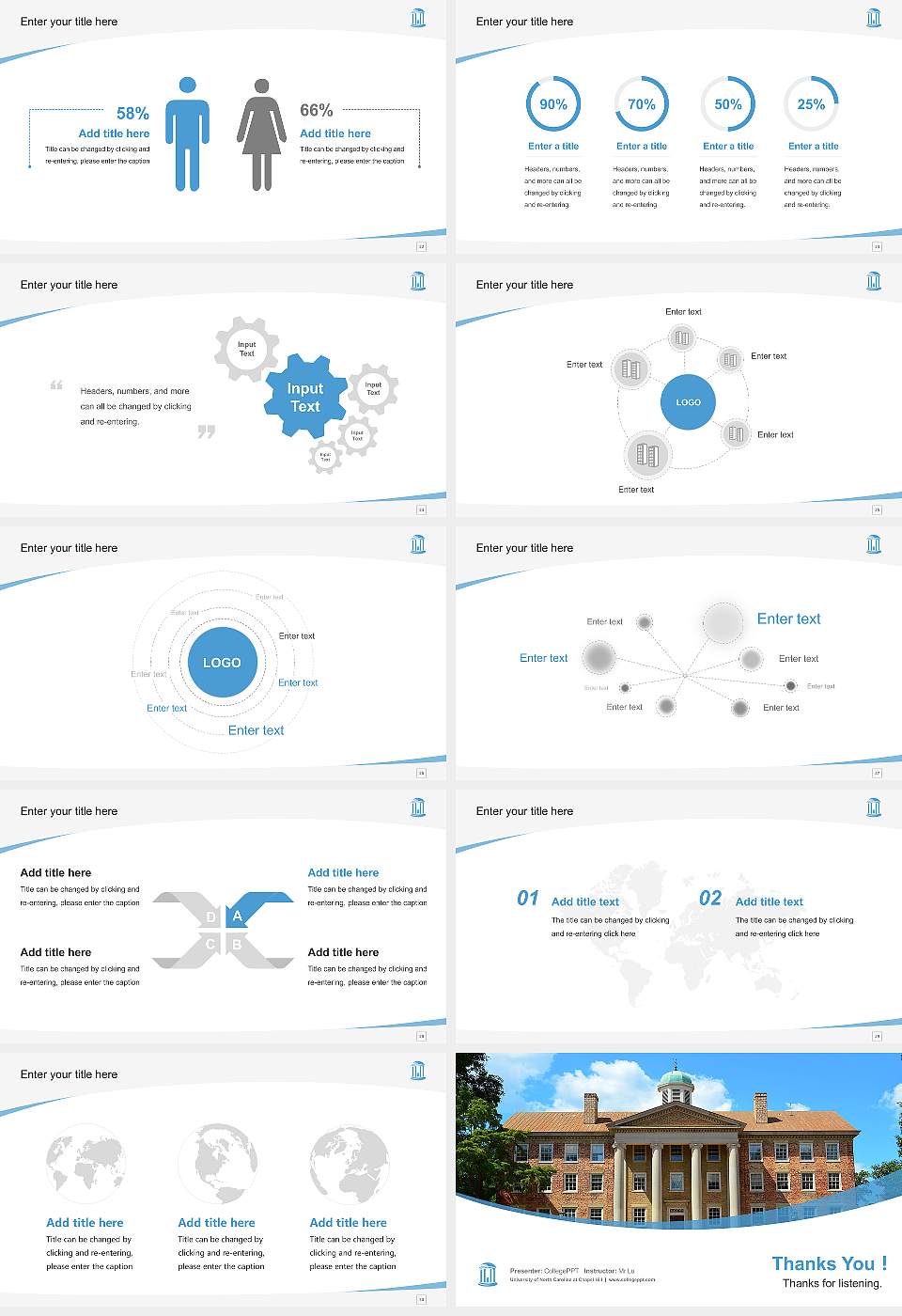 University of North Carolina at Chapel Hill Course/Courseware Creation PPT Template16:9 ratio PPT effect preview image4