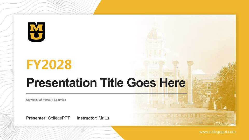 University of Missouri-Columbia Academic Presentation/Research Findings Report PPT Template16:9 ratio PPT effect preview image