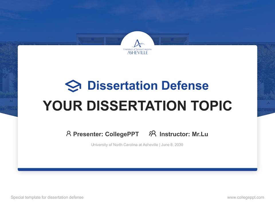 University of North Carolina at Asheville Graduation Thesis Defense PPT Template4:3 ratio PPT effect preview image7