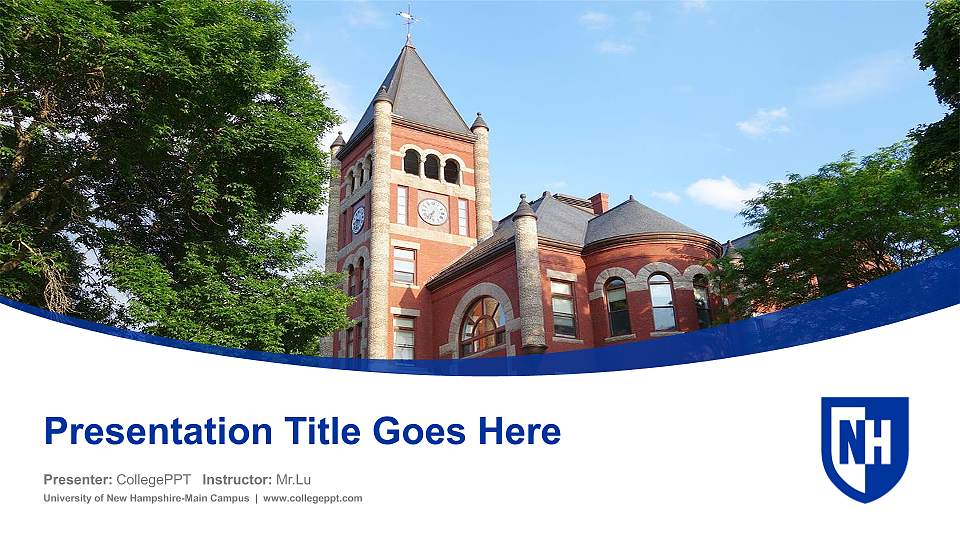 University of New Hampshire-Main Campus Course/Courseware Creation PPT Template16:9 ratio PPT effect preview image