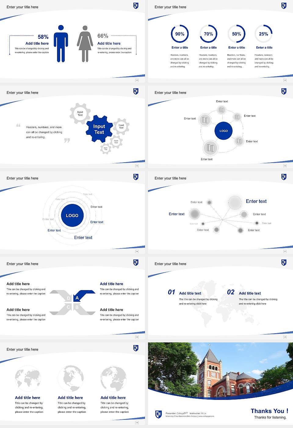 University of New Hampshire-Main Campus Course/Courseware Creation PPT Template16:9 ratio PPT effect preview image4