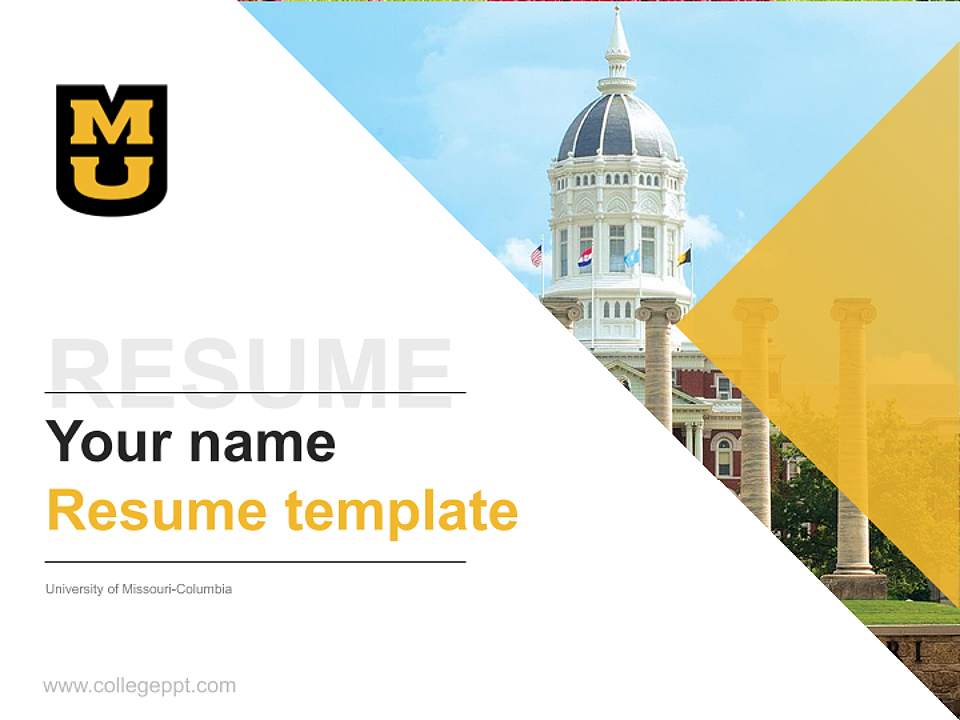 University of Missouri-Columbia Resume PPT Template4:3 ratio PPT effect preview image5
