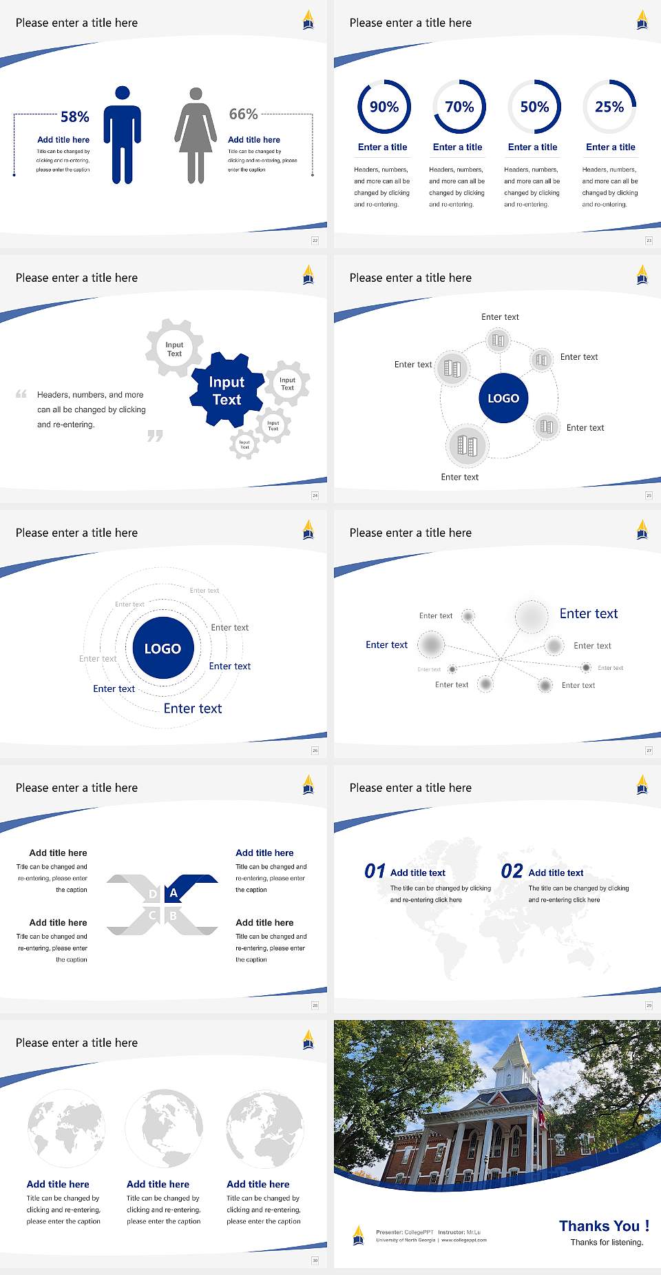 University of North Georgia Course/Courseware Creation PPT Template4:3 ratio PPT effect preview image4