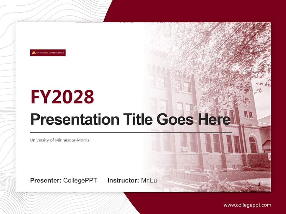 University of Minnesota-Morris Academic Presentation/Research Findings Report PPT Template4:3 ratio PPT effect preview image5