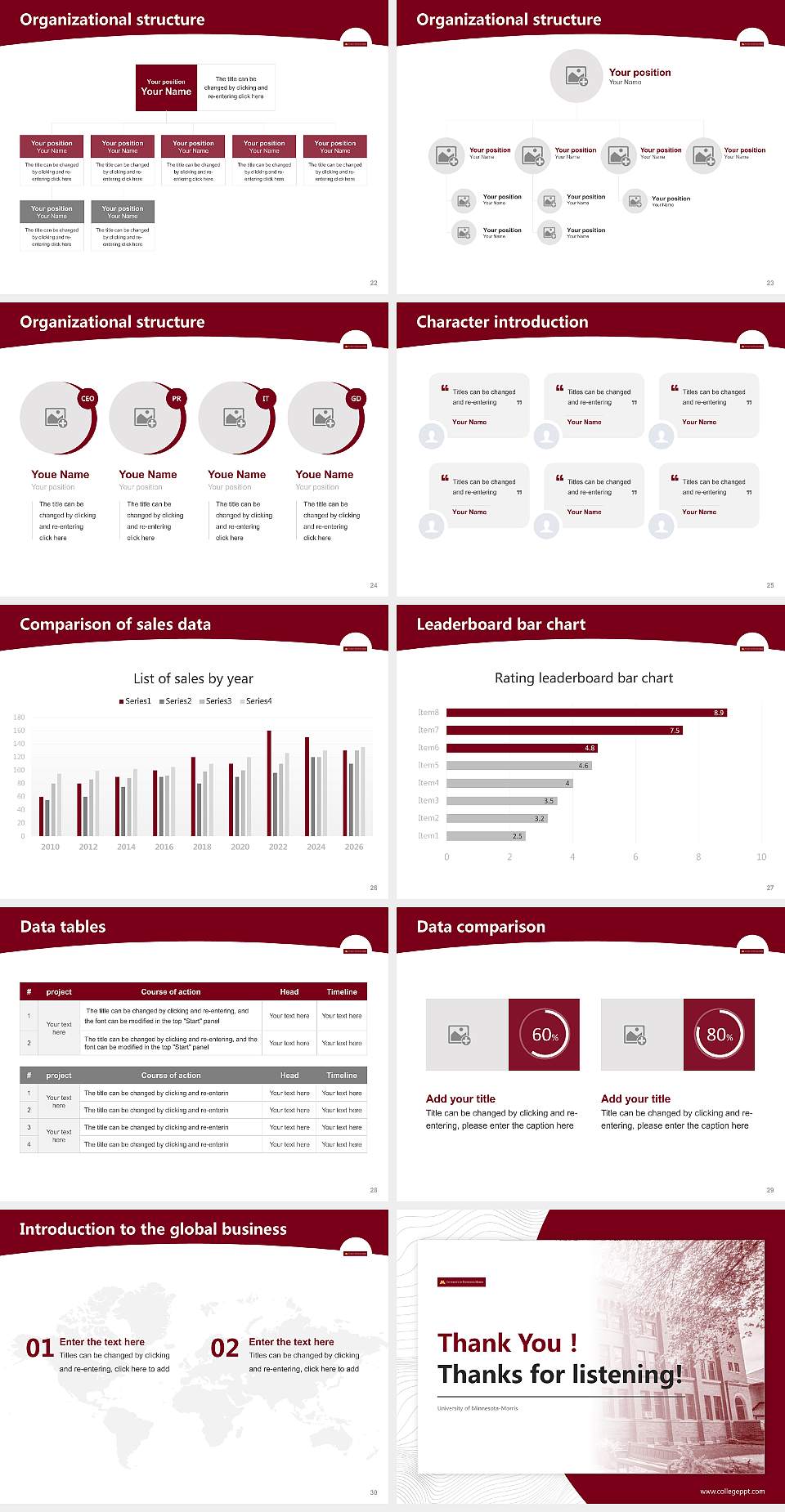University of Minnesota-Morris Academic Presentation/Research Findings Report PPT Template4:3 ratio PPT effect preview image4