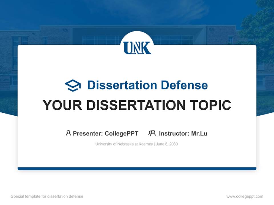 University of Nebraska at Kearney Graduation Thesis Defense PPT Template4:3 ratio PPT effect preview image7