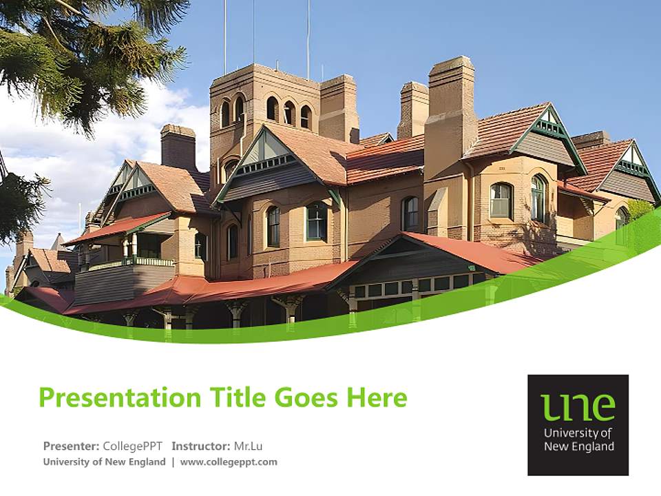 University of New England Course/Courseware Creation PPT Template4:3 ratio PPT effect preview image5