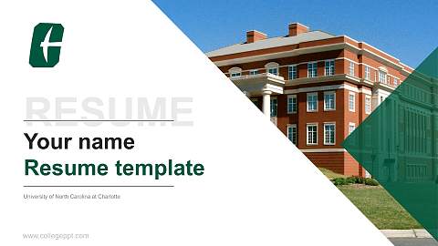 University of North Carolina at Charlotte Resume PPT Template