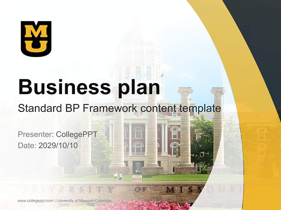 University of Missouri-Columbia Competition/Entrepreneurship Contest PPT Template4:3 ratio PPT effect preview image9