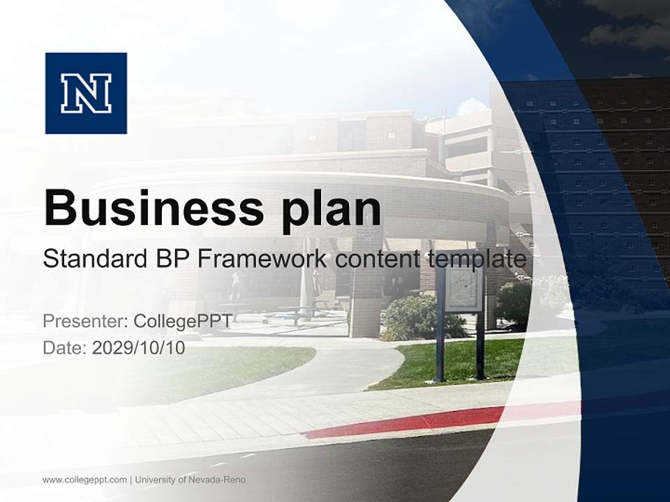 University of Nevada-Reno Competition/Entrepreneurship Contest PPT Template4:3 ratio PPT effect preview image9