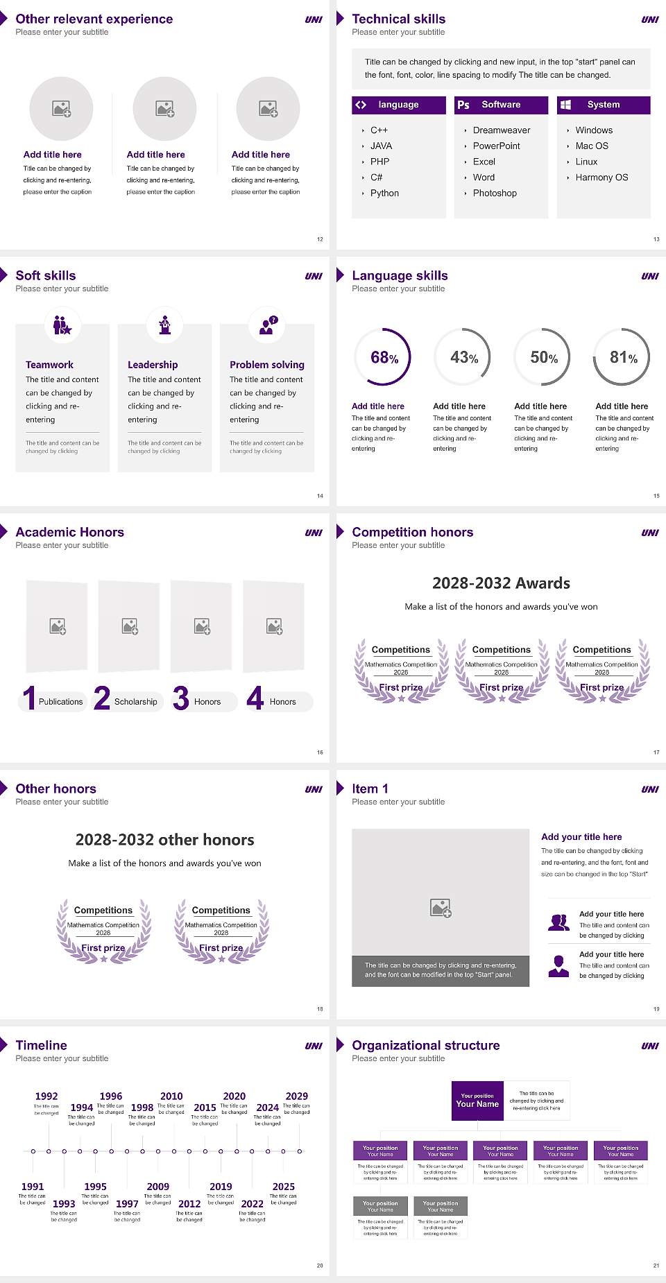 University of Northern Iowa Resume PPT Template4:3 ratio PPT effect preview image3
