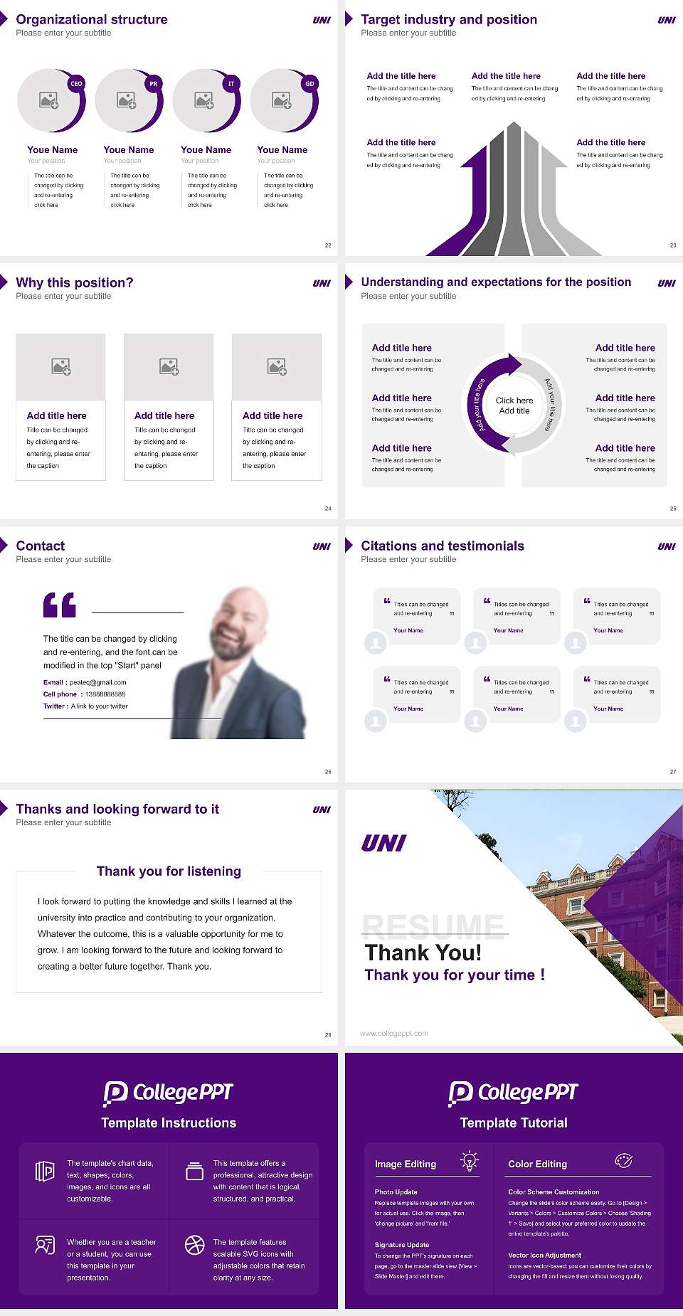 University of Northern Iowa Resume PPT Template4:3 ratio PPT effect preview image4
