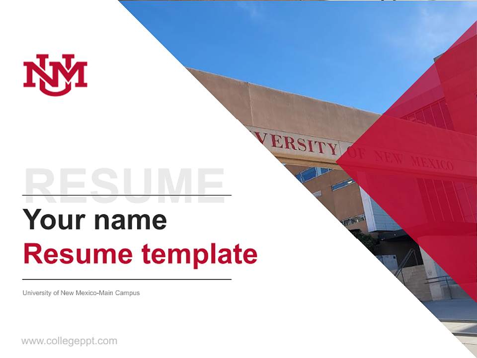 University of New Mexico-Main Campus Resume PPT Template4:3 ratio PPT effect preview image5