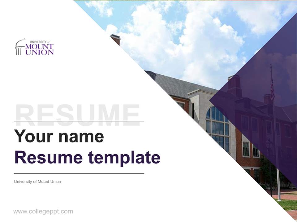 University of Mount Union Resume PPT Template4:3 ratio PPT effect preview image5