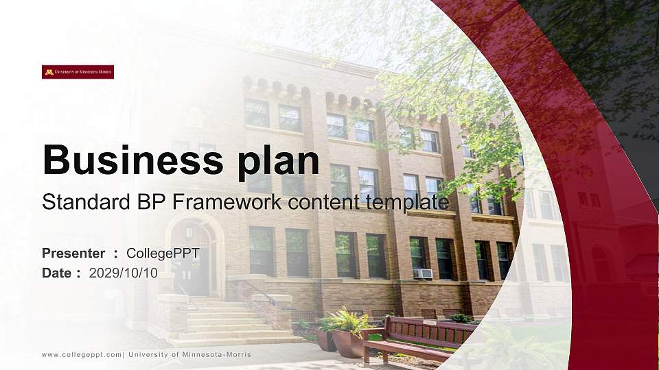 University of Minnesota-Morris Competition/Entrepreneurship Contest PPT Template16:9 ratio PPT effect preview image
