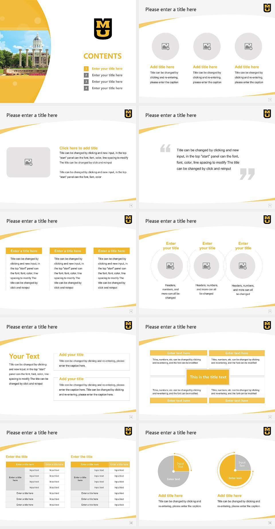 University of Missouri-Columbia Course/Courseware Creation PPT Template4:3 ratio PPT effect preview image2