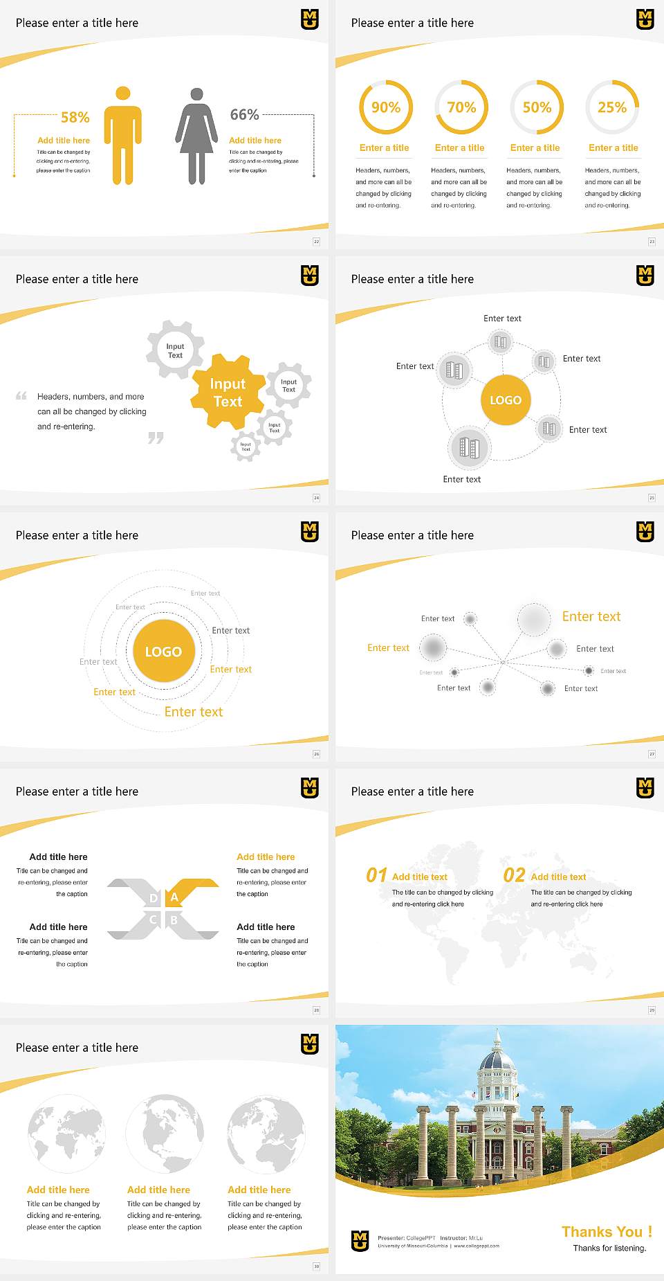 University of Missouri-Columbia Course/Courseware Creation PPT Template4:3 ratio PPT effect preview image4