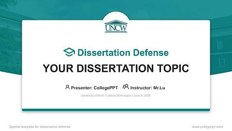 University of North Carolina Wilmington Graduation Thesis Defense PPT Template