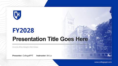University of New Hampshire-Main Campus Academic Presentation/Research Findings Report PPT Template
