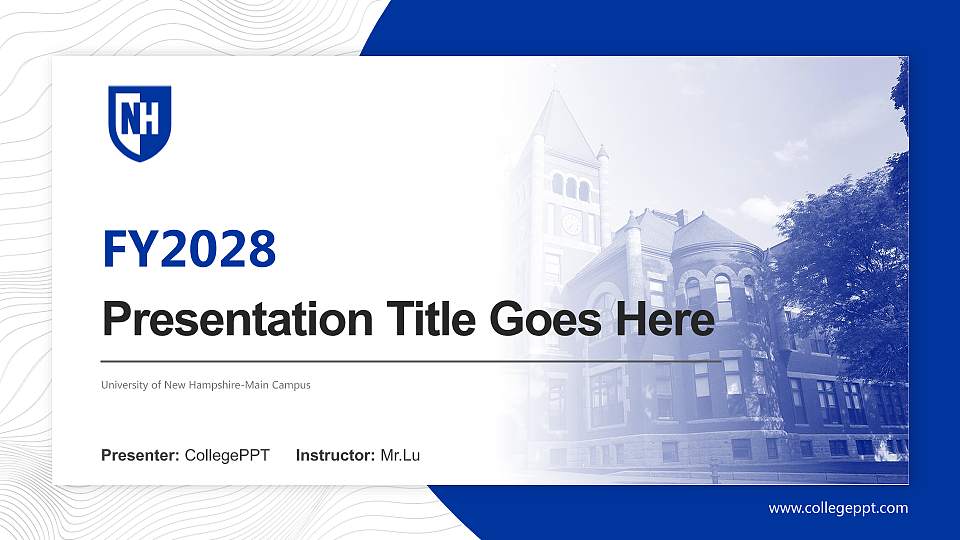 University of New Hampshire-Main Campus Academic Presentation/Research Findings Report PPT Template16:9 ratio PPT effect preview image