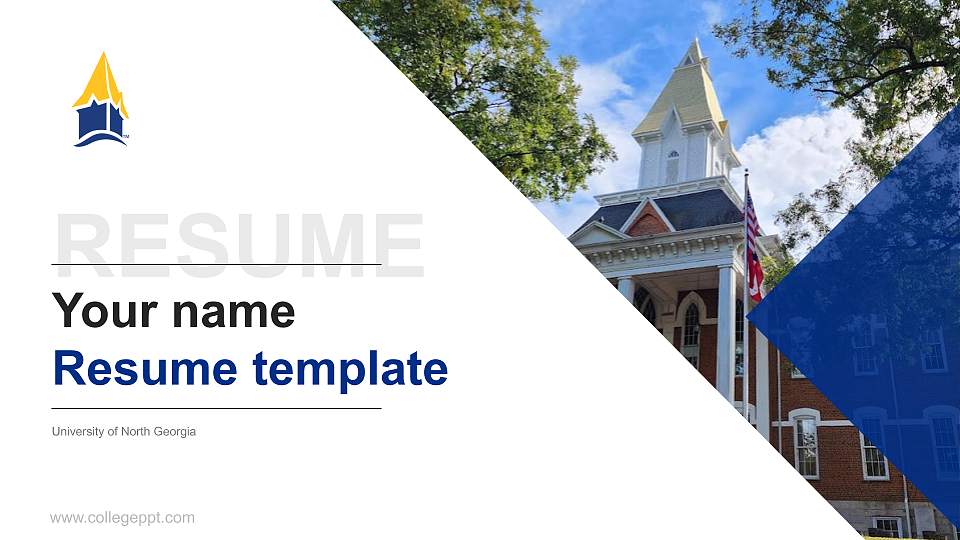 University of North Georgia Resume PPT Template16:9 ratio PPT effect preview image