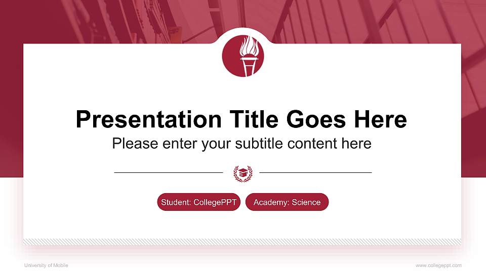 University of Mobile National Scholarship Defense PPT Template16:9 ratio PPT effect preview image1