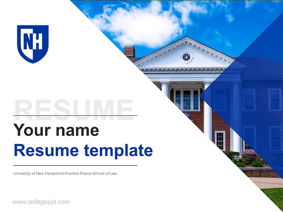 University of New Hampshire-Franklin Pierce School of Law Resume PPT Template4:3 ratio PPT effect preview image5
