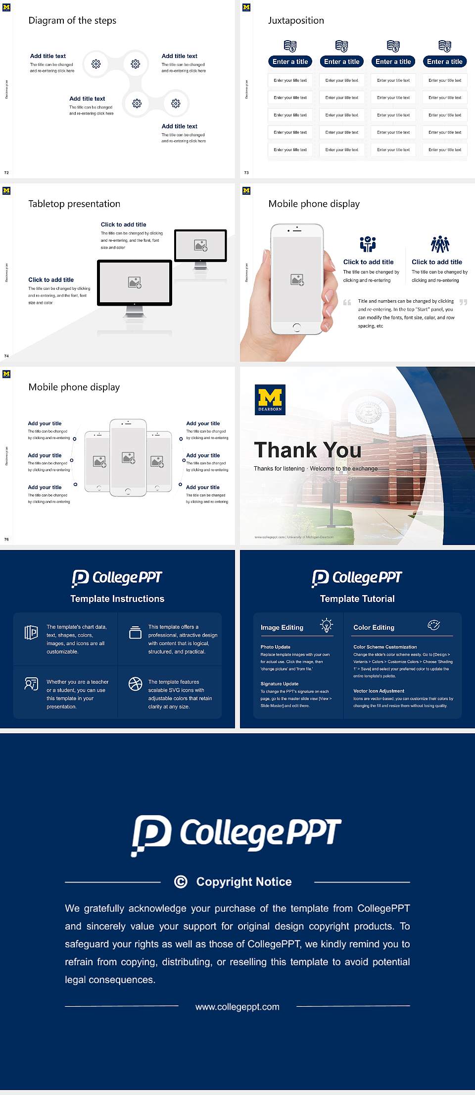 University of Michigan-Dearborn Competition/Entrepreneurship Contest PPT Template4:3 ratio PPT effect preview image9