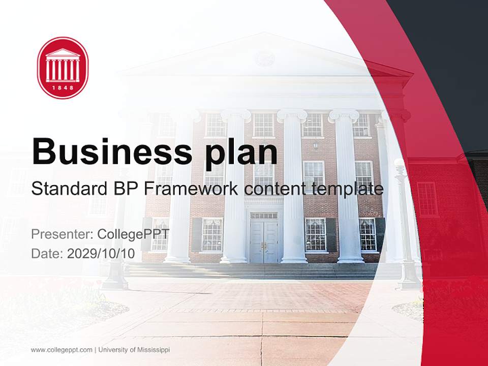 University of Mississippi Competition/Entrepreneurship Contest PPT Template4:3 ratio PPT effect preview image9