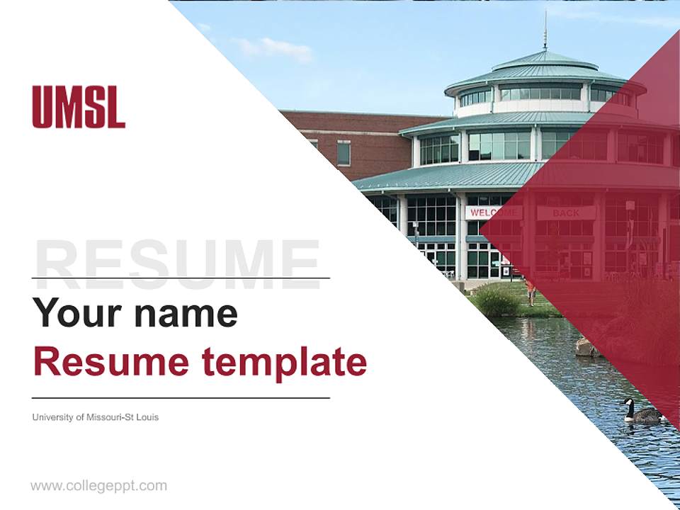 University of Missouri-St Louis Resume PPT Template4:3 ratio PPT effect preview image5