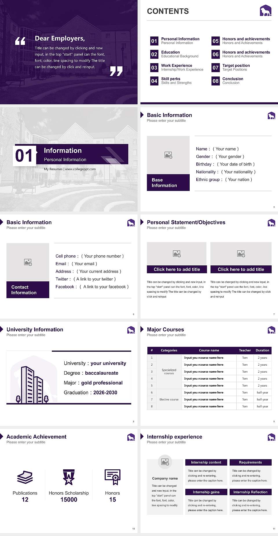 University of North Alabama Resume PPT Template4:3 ratio PPT effect preview image2