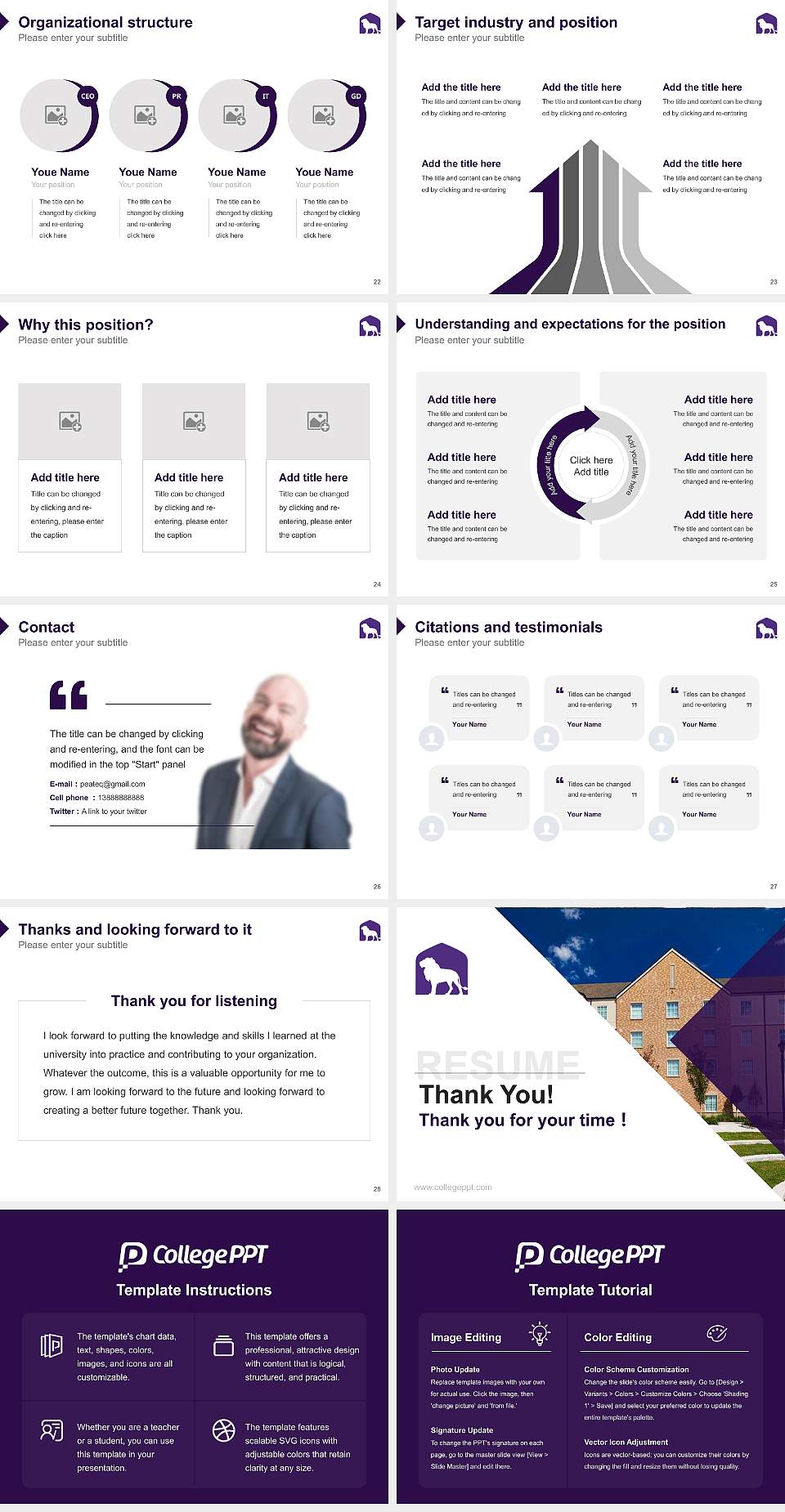 University of North Alabama Resume PPT Template4:3 ratio PPT effect preview image4