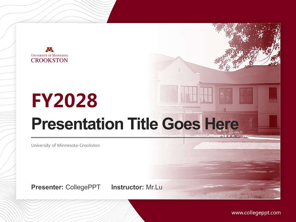 University of Minnesota-Crookston Academic Presentation/Research Findings Report PPT Template4:3 ratio PPT effect preview image5