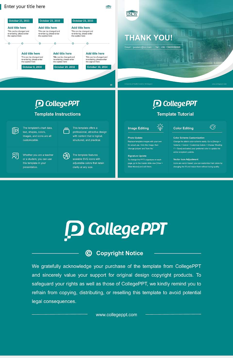 University of North Carolina Wilmington Lecture Sharing and Networking Event PPT Template4:3 ratio PPT effect preview image4