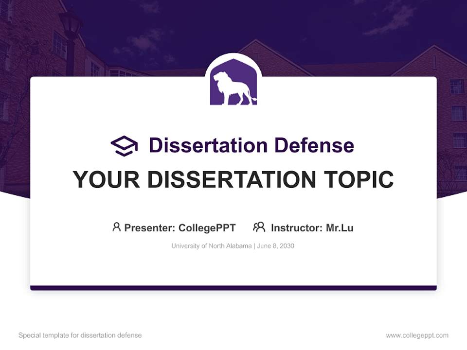 University of North Alabama Graduation Thesis Defense PPT Template4:3 ratio PPT effect preview image7