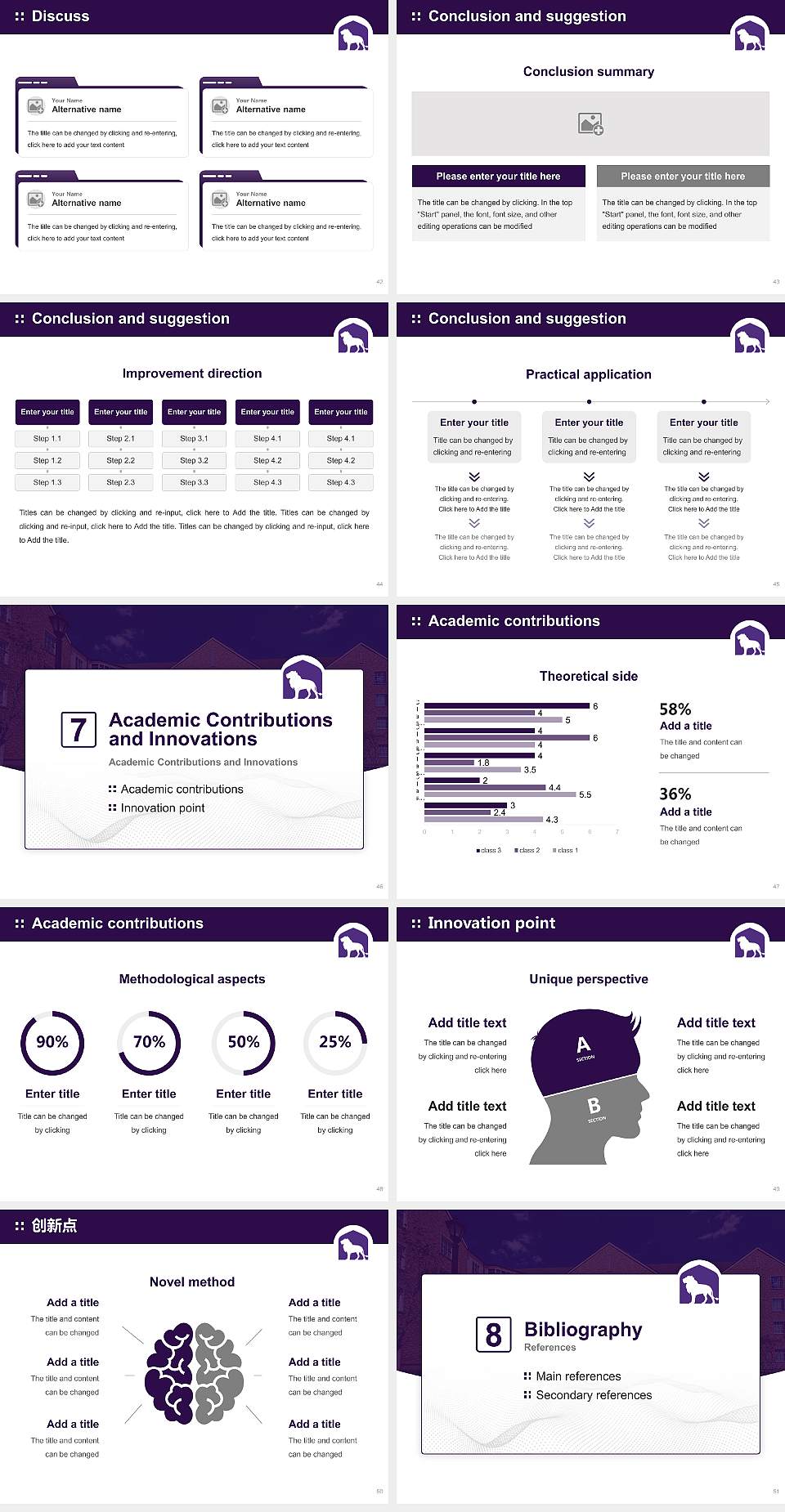 University of North Alabama Graduation Thesis Defense PPT Template4:3 ratio PPT effect preview image6