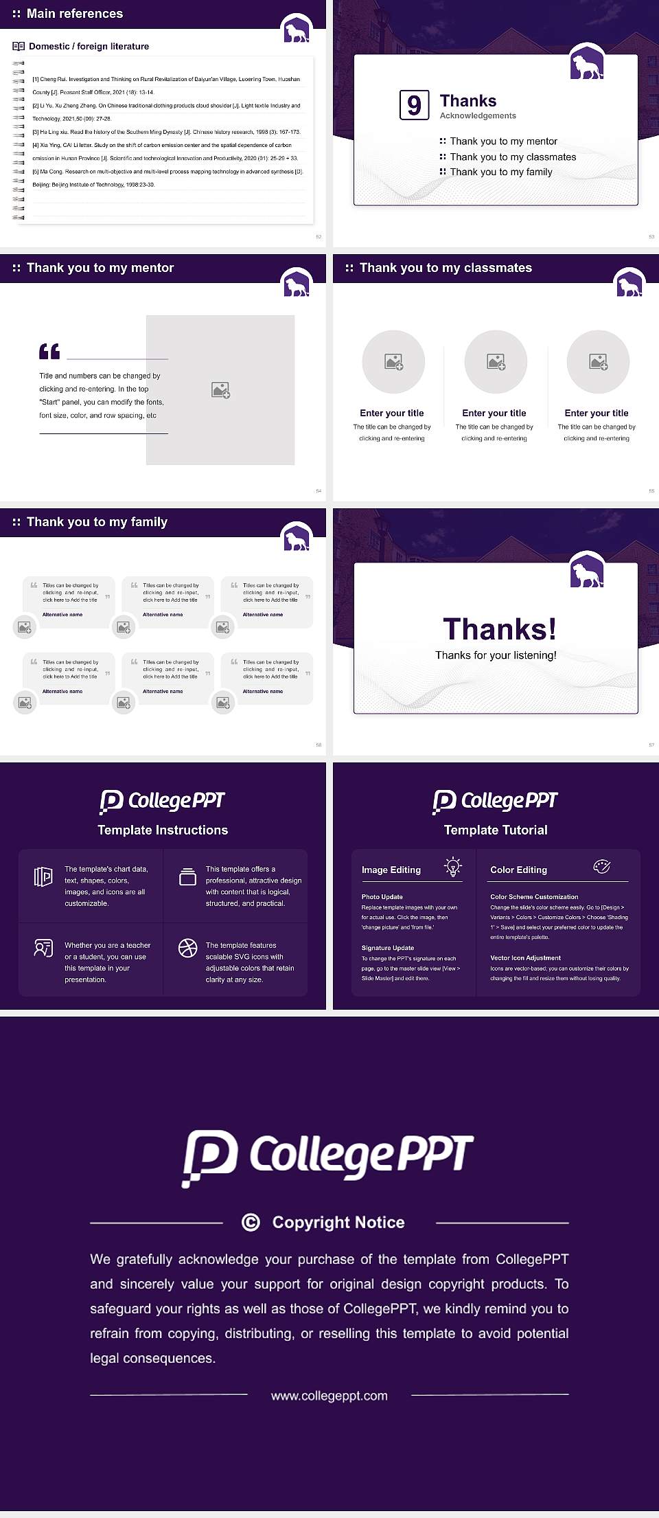 University of North Alabama Graduation Thesis Defense PPT Template4:3 ratio PPT effect preview image7