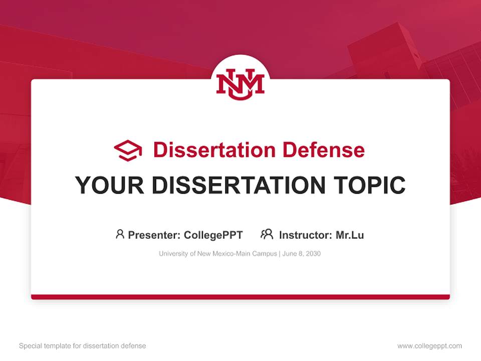 University of New Mexico-Main Campus Graduation Thesis Defense PPT Template4:3 ratio PPT effect preview image7