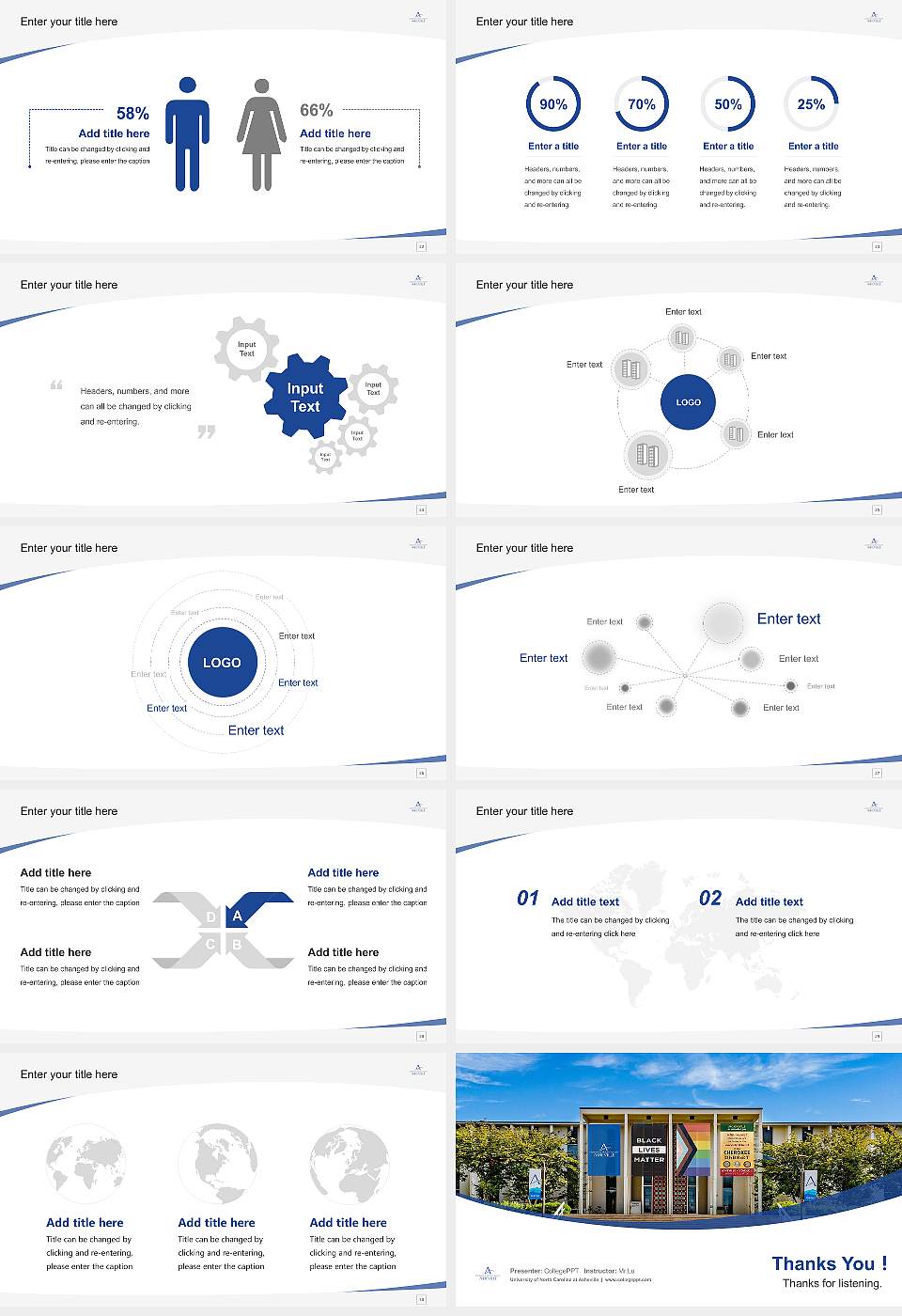 University of North Carolina at Asheville Course/Courseware Creation PPT Template16:9 ratio PPT effect preview image4
