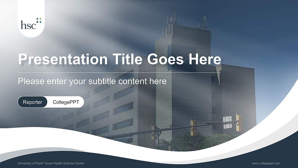 University of North Texas Health Science Center Lecture Sharing and Networking Event PPT Template16:9 ratio PPT effect preview image