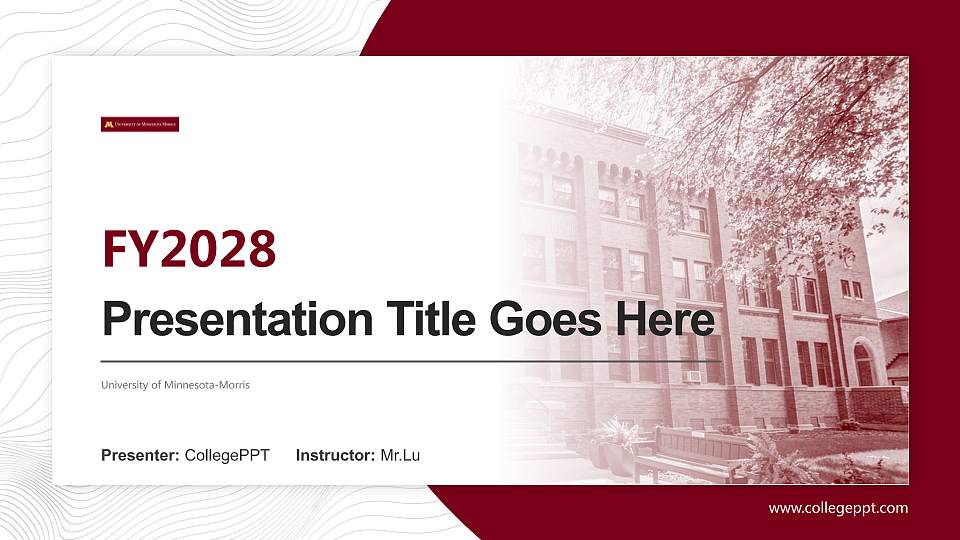 University of Minnesota-Morris Academic Presentation/Research Findings Report PPT Template16:9 ratio PPT effect preview image