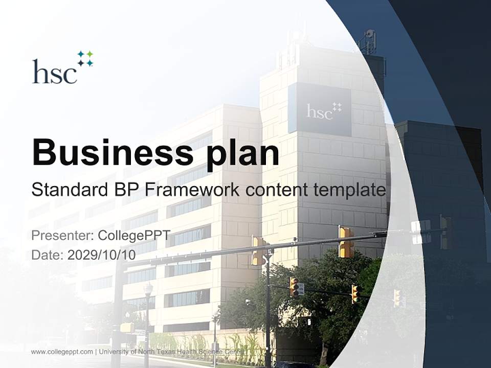 University of North Texas Health Science Center Competition/Entrepreneurship Contest PPT Template4:3 ratio PPT effect preview image9