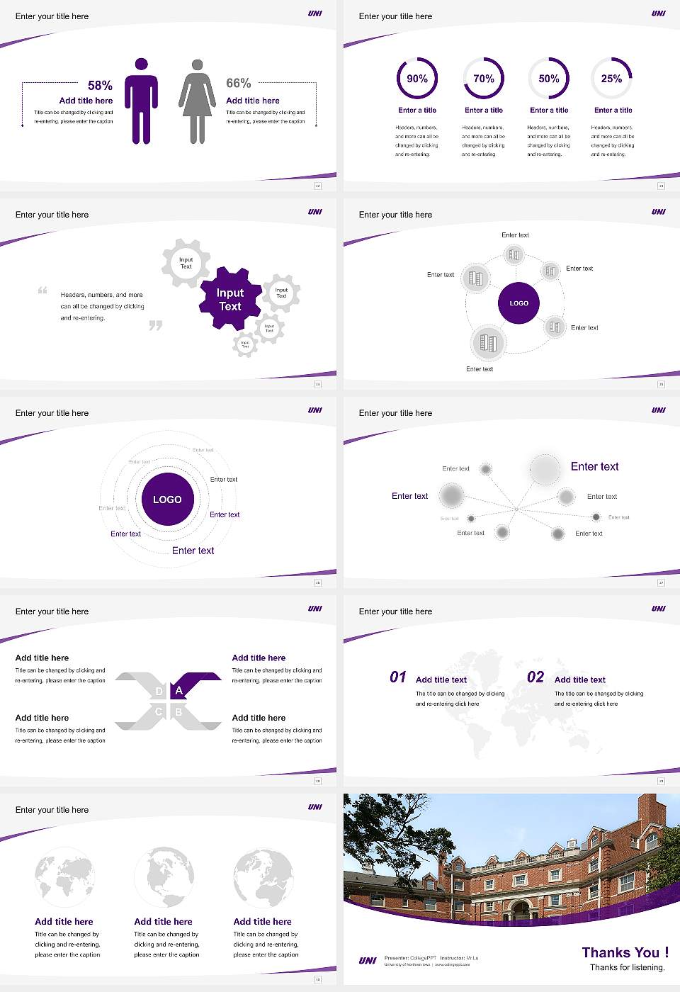 University of Northern Iowa Course/Courseware Creation PPT Template16:9 ratio PPT effect preview image4