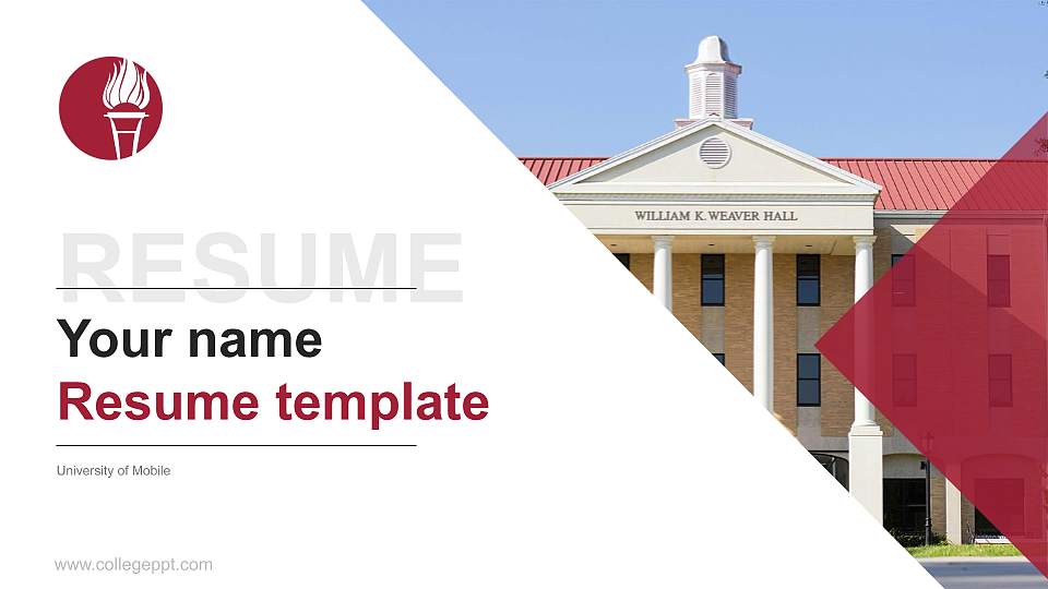 University of Mobile Resume PPT Template16:9 ratio PPT effect preview image1