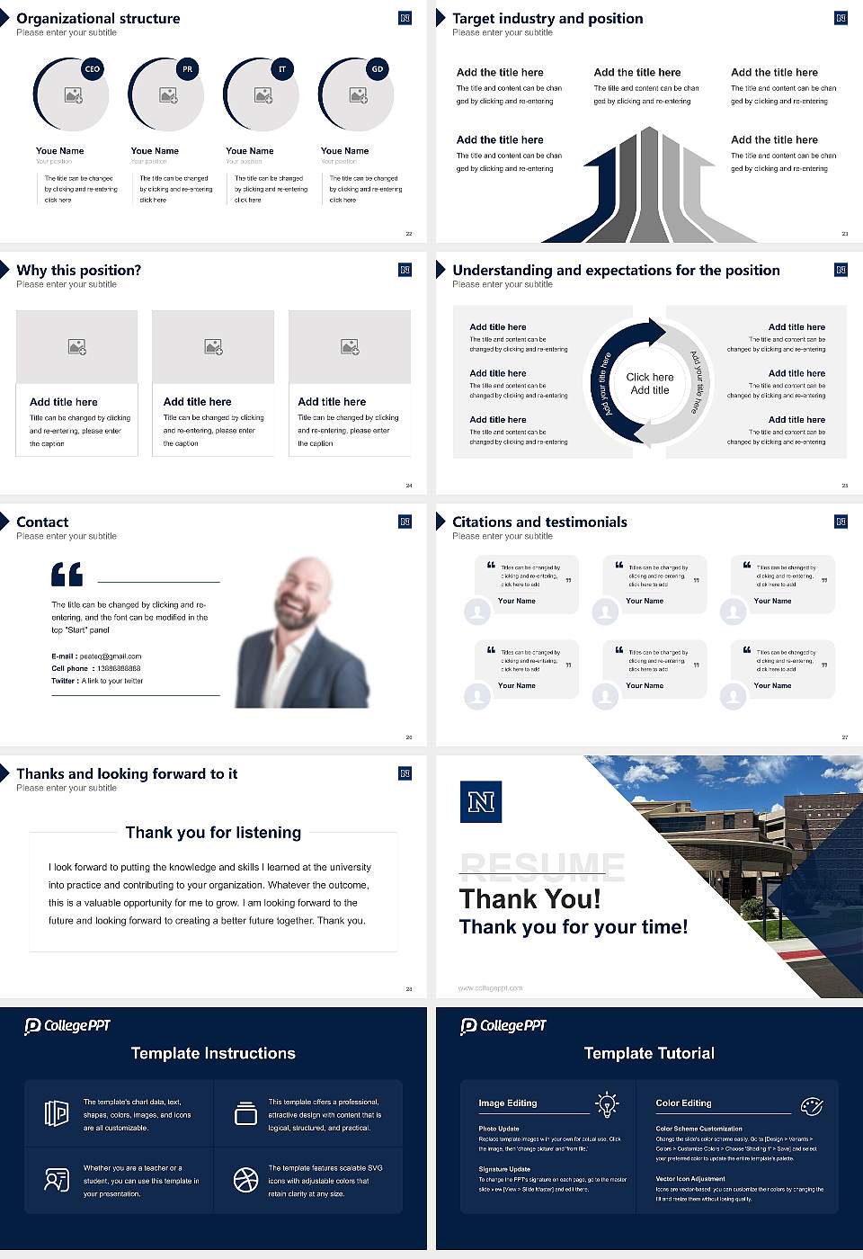 University of Nevada-Reno Resume PPT Template16:9 ratio PPT effect preview image4