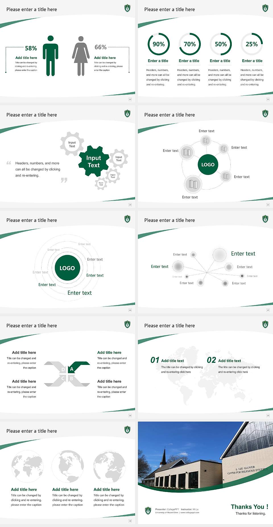 University of Mount Olive Course/Courseware Creation PPT Template4:3 ratio PPT effect preview image4